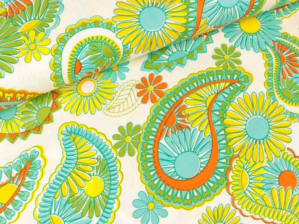 Baumwollstoff Free Spirit Lovelorn Paisley yellow Online